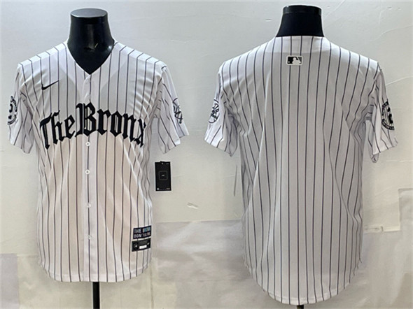 New York Yankees Blank White Pinstripe 'Gothic Legacy Edition' Vapor Premier Limited Stitched Baseball Jersey