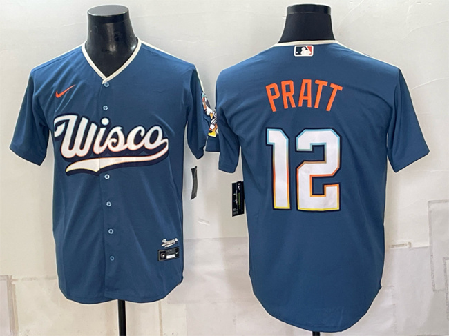 Milwaukee Brewers #12 Cooper Pratt Mineral Blue 2026 City Connect Stadium Stitched Baseball Jersey