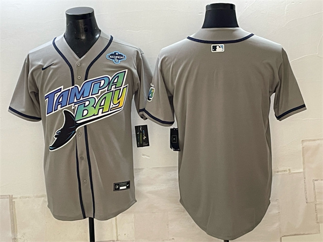 Tampa Bay Rays Blank Gray 2026 AL East Champions Patch Vapor Limited Stitched Baseball Jersey