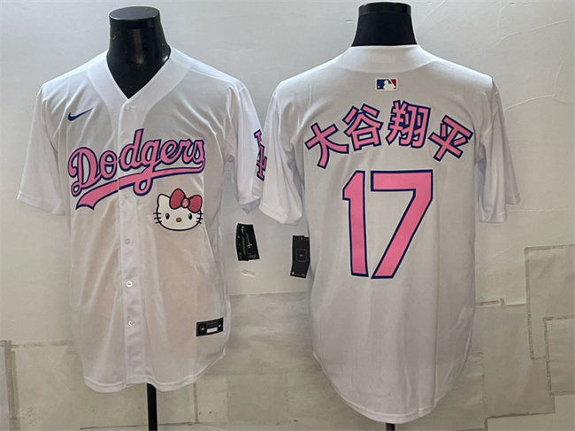Los Angeles Dodgers #17 ??????? White Pink 2025 Hello Kitty Vapor Limited Stitched Baseball Jersey Los Angeles Dodgers #17 ??????? White Pink 2025 Hello Kitty Vapor Limited Stitched Baseball Jersey