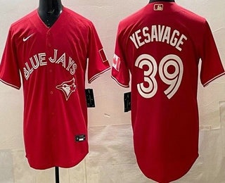 Toronto Blue Jays #39 Trey Yesavage Red Cool Base Jersey Toronto Blue Jays #39 Trey Yesavage Red Cool Base Jersey
