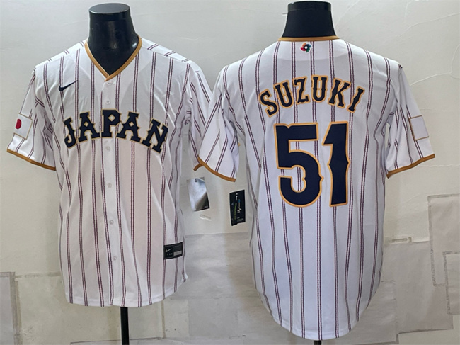 Japan Baseball #51 Ichiro Suzuki White 2026 World Baseball Classic Home Stadium Stitched Jersey