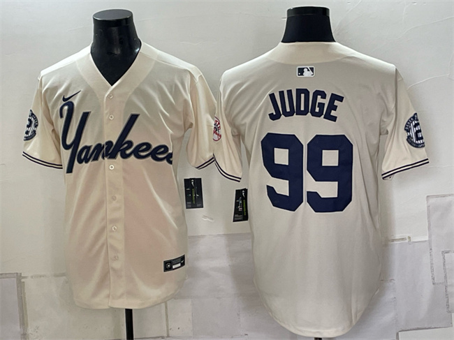 New York Yankees #99 Aaron Judge Cream Limited Stitched Baseball Jersey