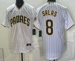 San Diego Padres #8 Ethan Salas White Cool Base Jersey