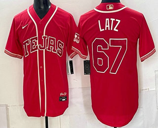 Texas Rangers #67 Jacob Latz Red 2026 City Connect Stadium Stitched Jersey