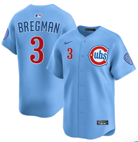 Chicago Cubs #3 Alex Bregman Blue 2nd Alternate Limited Stitched Baseball Jersey