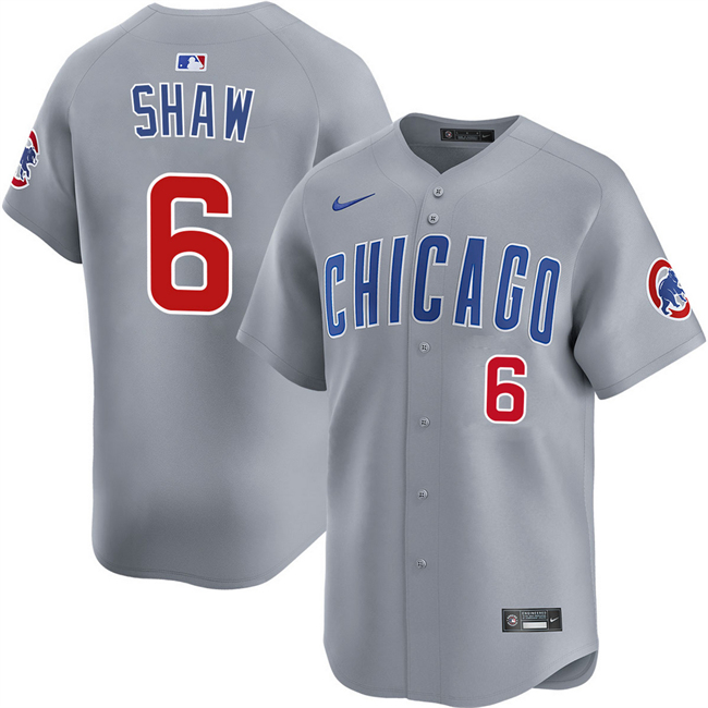 Chicago Cubs #6 Matt Shaw Grey Limited Stitched Baseball Jersey Chicago Cubs #6 Matt Shaw Grey Limited Stitched Baseball Jersey