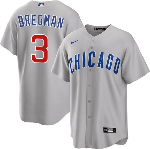 Chicago Cubs #3 Alex Bregman Gray 2026 Cool Base Limited Stitched Baseball Jersey