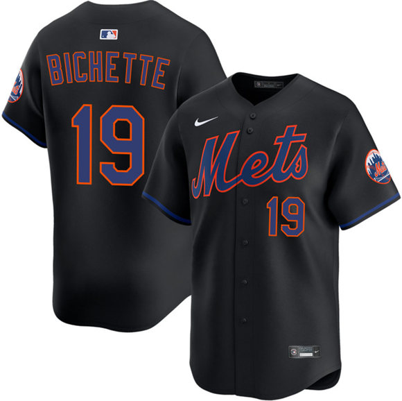 New York Mets #19 Bo Bichette 2026 Black Limited Stitched Baseball Jersey