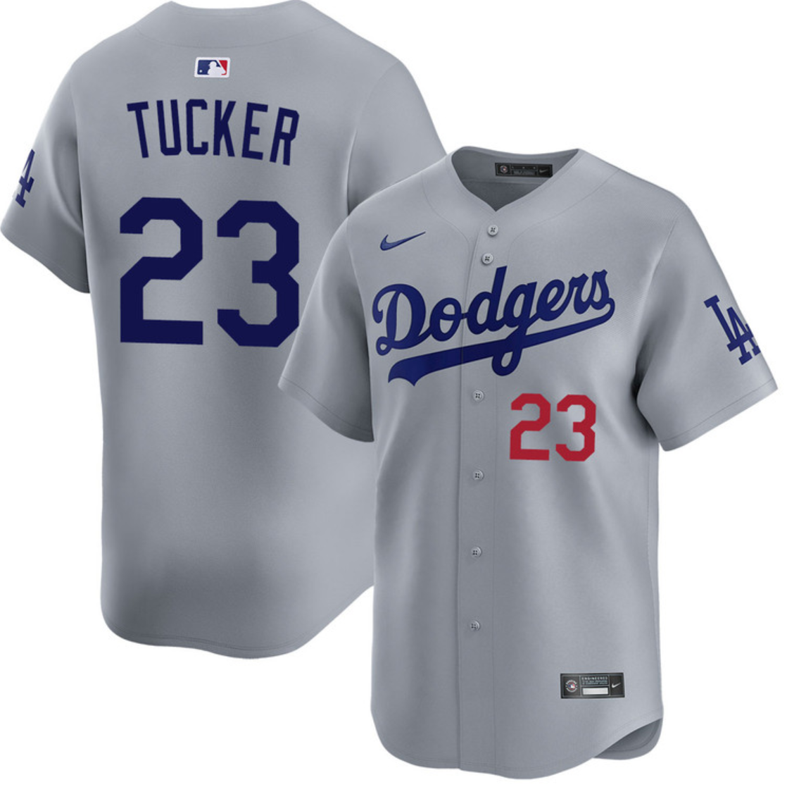 Los Angeles Dodgers #23 Kyle Tucker Gray 2026 Limited Stitched Baseball Jersey