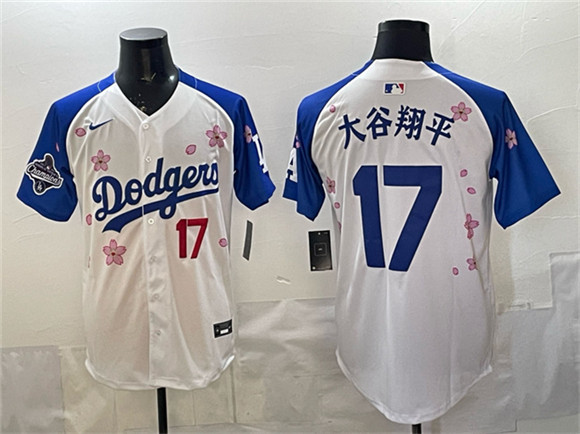 Los Angeles Dodgers #17 ??????? White Royal 2025 World Series Champions Patch Tokyo Series Limited Stitched Baseball Jersey