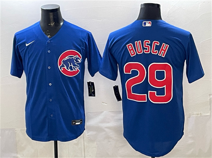 Chicago Cubs #29 Michael Busch Royal Cool Base Stitched Baseball Jersey