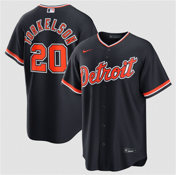 Detroit Tigers #20 Spencer Torkelson Navy Alternate Stitched Baseball Jersey