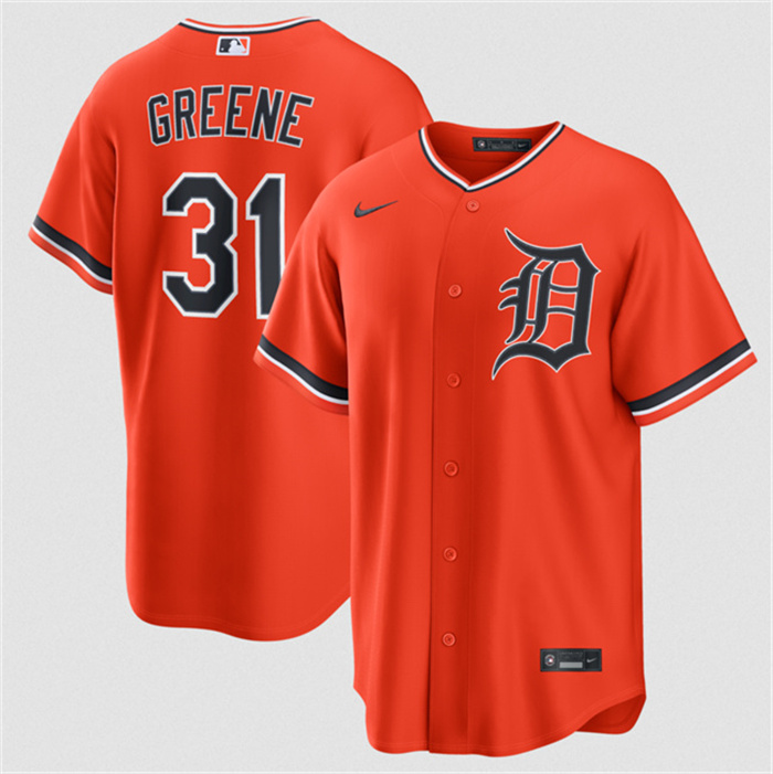Detroit Tigers #31 Riley Greene Orange Alternate Stitched Baseball Jersey