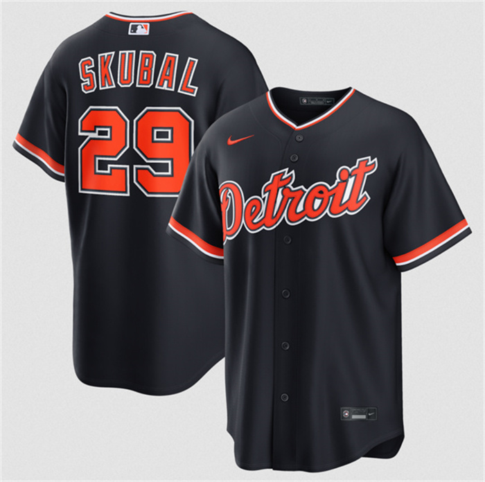 Detroit Tigers #29 Tarik Skubal Navy Alternate Stitched Baseball Jersey