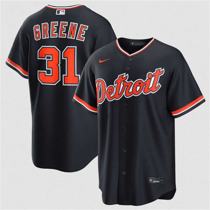 Detroit Tigers #31 Riley Greene Navy Alternate Stitched Baseball Jersey