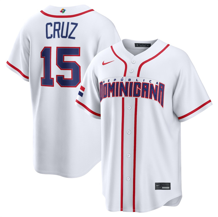 Dominican Republic Baseball #15 Oneil Cruz White 2026 World Baseball Classic Home Stadium Stitched Jersey