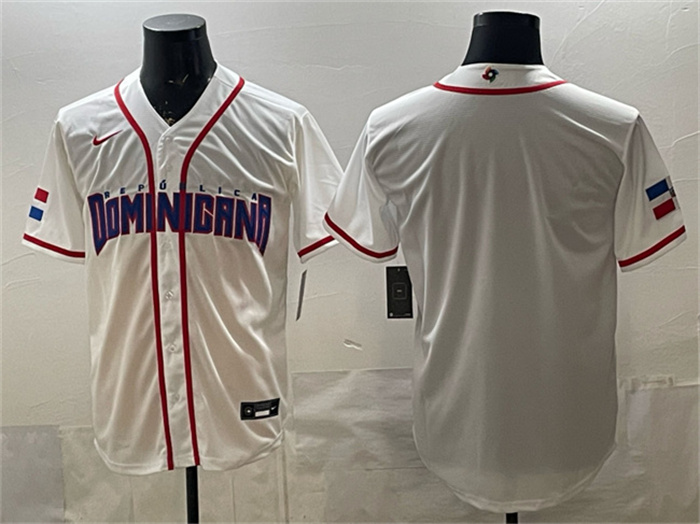 Dominican Republic Baseball Blank White 2026 World Baseball Classic Home Stadium Stitched Jersey