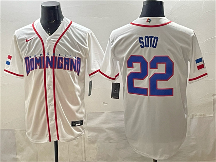 Dominican Republic Baseball #22 Juan Soto White 2026 World Baseball Classic Home Stadium Stitched Jersey