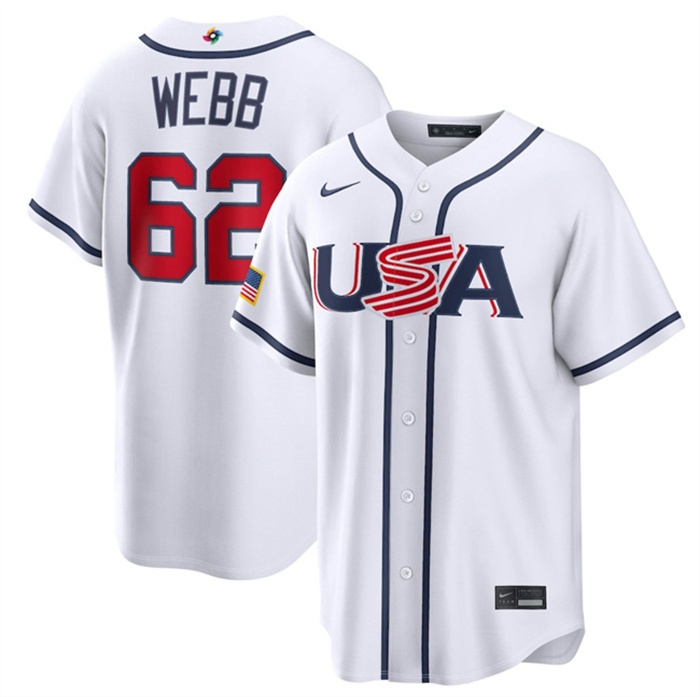 USA Baseball #62 Logan Webb White 2026 World Baseball Classic Home Stadium Stitched Jersey USA Baseball #62 Logan Webb White 2026 World Baseball Classic Home Stadium Stitched Jersey