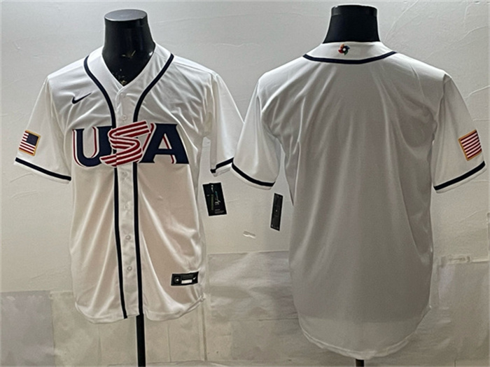 USA Baseball Blank White 2026 World Baseball Classic Home Stadium Stitched Jersey