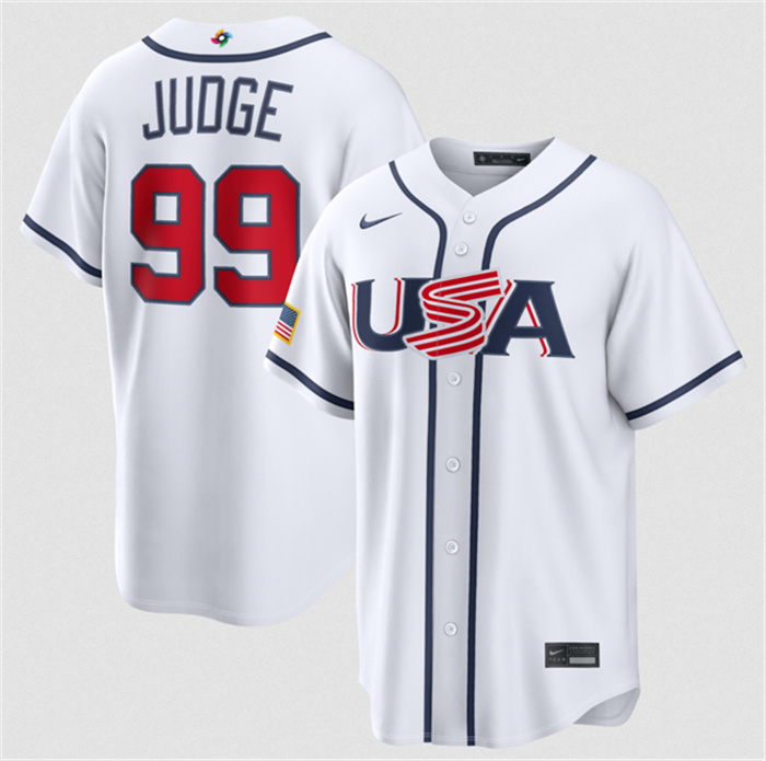 USA Baseball #99 Aaron Judge White 2026 World Baseball Classic Home Stadium Stitched Jersey