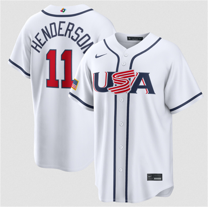 USA Baseball #11 Gunnar Henderson White 2026 World Baseball Classic Home Stadium Stitched Jersey