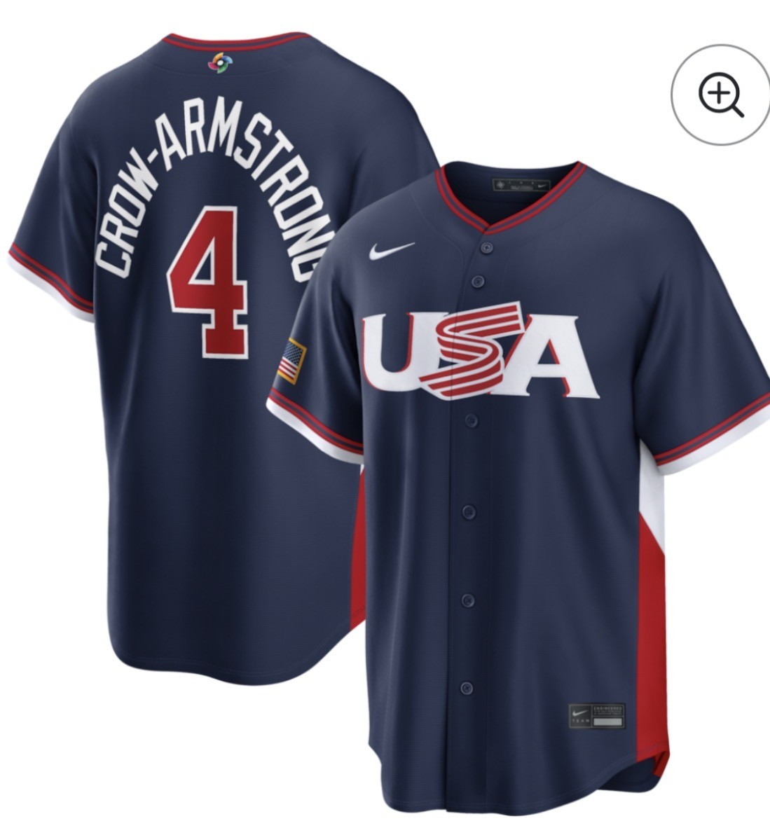 USA Baseball #4 Crow-Armstrong Navy 2026 World Baseball Classic Road Stadium Stitched Jersey USA Baseball #4 Crow-Armstrong Navy 2026 World Baseball Classic Road Stadium Stitched Jersey