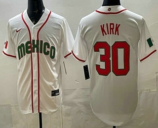 Mexico #30 Alejandro Kirk White 2026 World Baseball Classic Cool Base Jersey