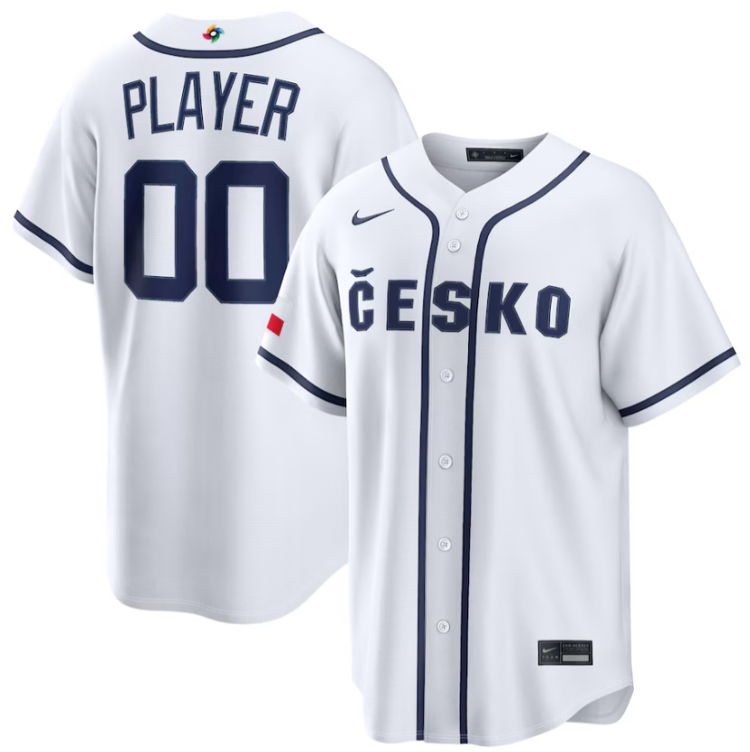 Czech Baseball Active Player Custom White 2026 World Baseball Classic Home Stadium Stitched Jersey