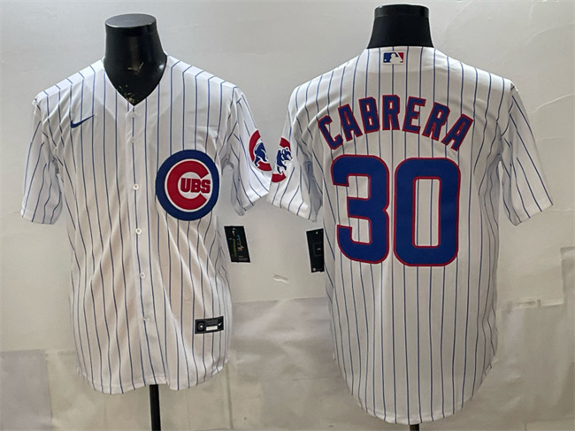 Chicago Cubs #30 Edward Cabrera White 2026 Cool Base Stitched Baseball Jersey