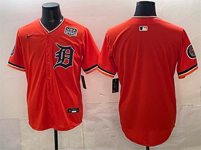 Detroit Tigers Blank Orange 2026 Alternate USA 250' Patch Vapor Premier Limited Stitched Baseball Jersey Detroit Tigers Blank Orange 2026 Alternate USA 250' Patch Vapor Premier Limited Stitched Baseball Jersey