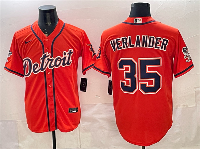 Detroit Tigers #35 Justin Verlander Orange 2026 Cool Base Stitched Baseball Jersey Detroit Tigers #35 Justin Verlander Orange 2026 Cool Base Stitched Baseball Jersey