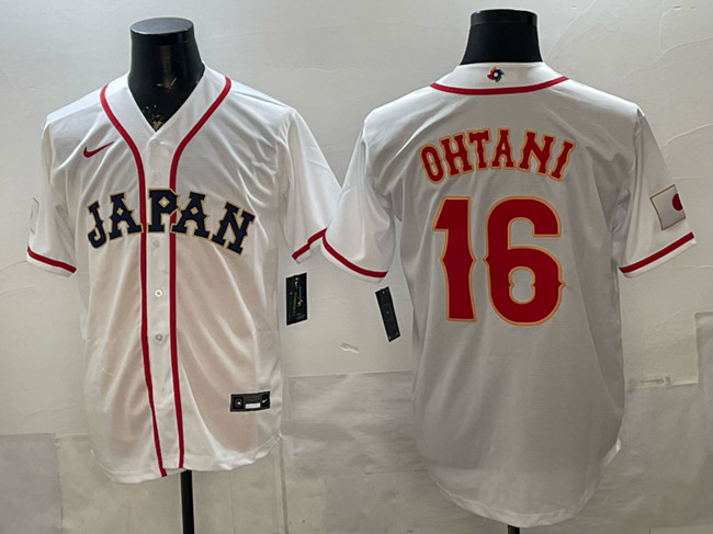Japan Baseball #16 Shohei Ohtani White 2026 World Baseball Classic Home Stadium Stitched Jersey