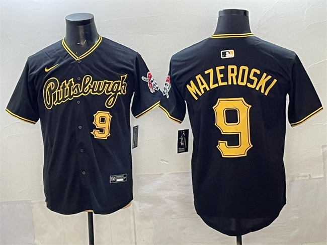 Pittsburgh Pirates #9 Bill Mazeroski Black Limited Stitched Baseball Jersey