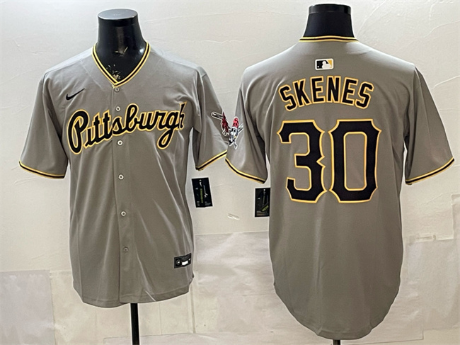 Pittsburgh Pirates #30 Paul Skenes Gray Limited Stitched Baseball Jersey