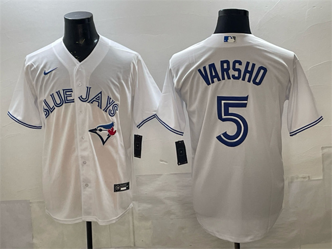 Toronto Blue Jays #5 Daulton Varsho White 2025 Cool Base Stitched Baseball Jersey Toronto Blue Jays #5 Daulton Varsho White 2025 Cool Base Stitched Baseball Jersey