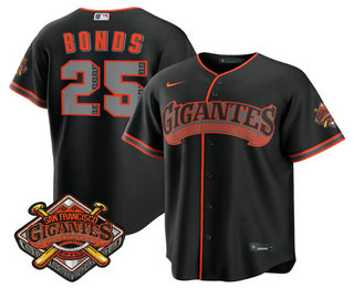 San Francisco Giants #25 Barry Bonds Black 2026 Alternate Stadium Stitched Jersey