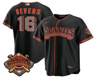 San Francisco Giants #16 Rafael Devers Black 2026 Alternate Stadium Stitched Jersey