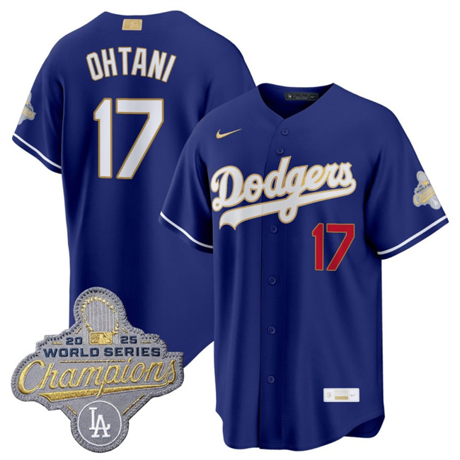 Los Angeles Dodgers #17 Shohei Ohtani Royal 2026 Alternate Gold Collection Stadium Stitched Baseball Jersey