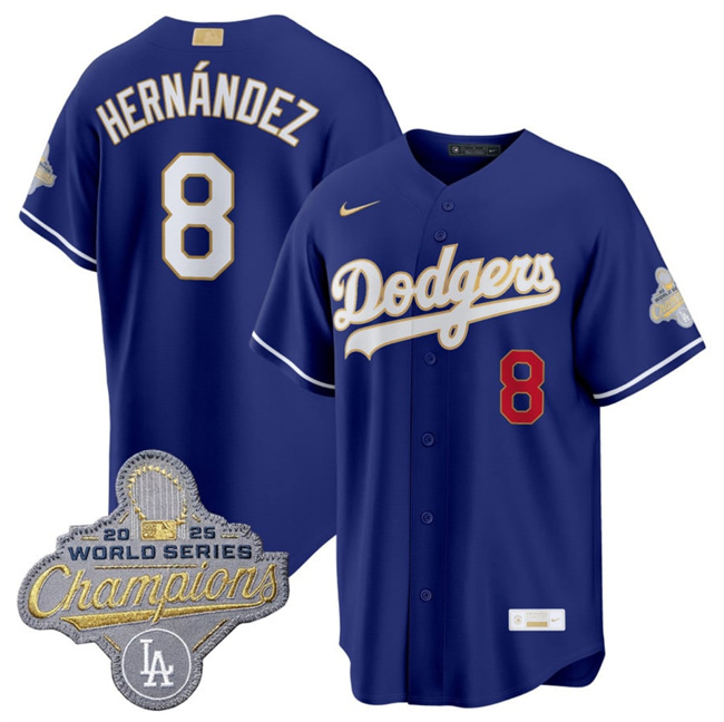 Los Angeles Dodgers #8 Enrique Hernandez Royal 2026 Alternate Gold Collection Stadium Stitched Baseball Jersey