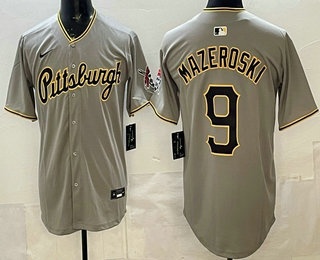 Pittsburgh Pirates #9 Bill Mazeroski Grey Limited Jersey