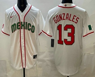 Mexico #13 Nick Gonzales White 2026 World Baseball Classic Cool Base Jersey
