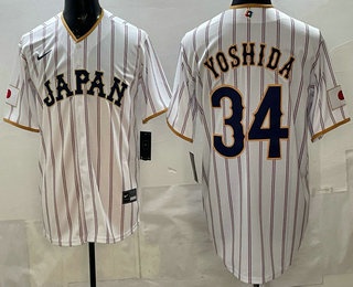 Japan #34 Masataka Yoshida White 2026 World Baseball Classic Cool Base Jersey