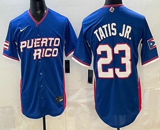 Puerto Rico #23 Fernando Tatis Jr Blue 2026 World Baseball Classic Cool Base Jersey