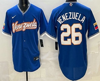 Venezuela #26 Campeones Blue 2026 World Baseball Classic Cool Base Jersey