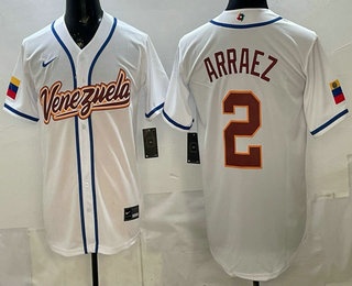Venezuela #2 Luis Arraez White 2026 World Baseball Classic Cool Base Jersey