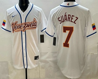 Venezuela #7 Eugenio Suarez White 2026 World Baseball Classic Cool Base Jersey