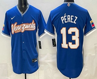 Venezuela #13 Salvador Perez Blue 2026 World Baseball Classic Cool Base Jersey