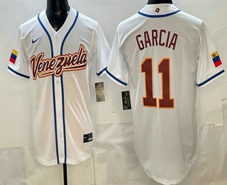 Venezuela #11 Maikel Garcia White 2026 World Baseball Classic Cool Base Jersey